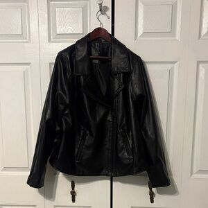Anthropologie Faux Leather Moto Jacket-2x